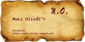Matz Olivér névjegykártya